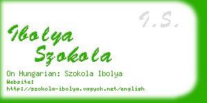 ibolya szokola business card